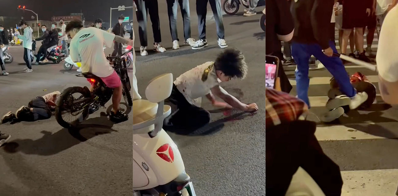 山东临沂罗庄精神小伙干架现场 一群鬼火少年下手没轻重 差点出人命