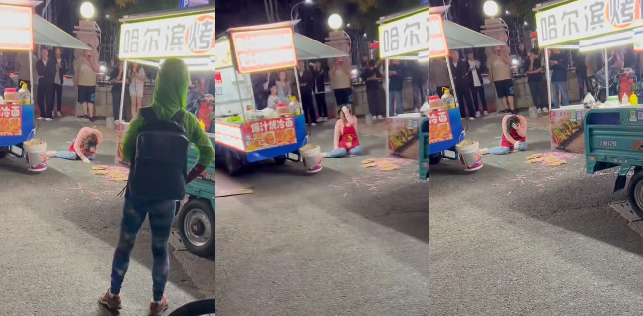 哈尔滨夜市烤冷面摊贩斗殴事件 底层互斗的无奈一幕 和气生财不好吗？