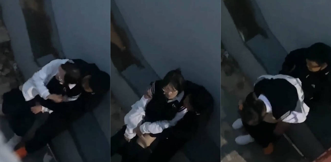 青岛海洋技师学院，学生情侣偷尝禁果，甚至男友在明知有人偷拍的情况下还是拔屌硬上弓！