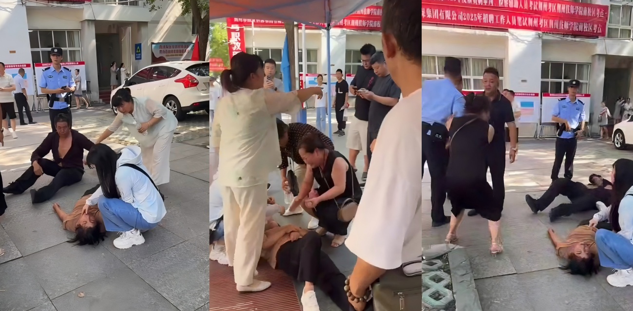 湖北荆州技师学院惨剧 学生招生中暑身亡 家属下跪没人管