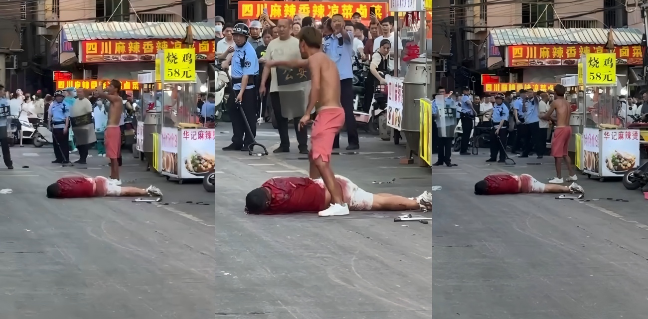 广东佛山桂城街头血案 烧烤店老板被狂刺身亡 凶手持刀街头嚣张对话