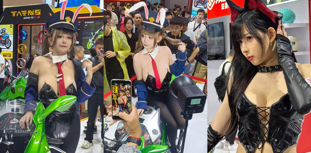 摩托展主办方请鸡当模特okitarinka01 巨乳萝莉福利姬走秀 是看奶子还是摩托