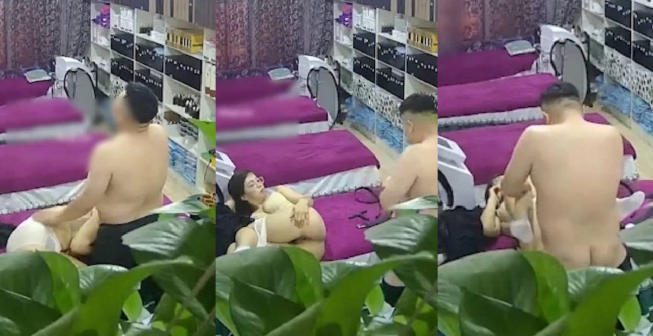 美容院老板娘店内约炮情夫 淫荡主动又风骚的美人妻 老公电话查岗反而更兴奋了