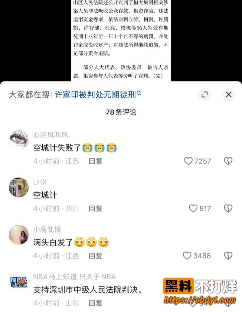 许家印被判无期徒刑12