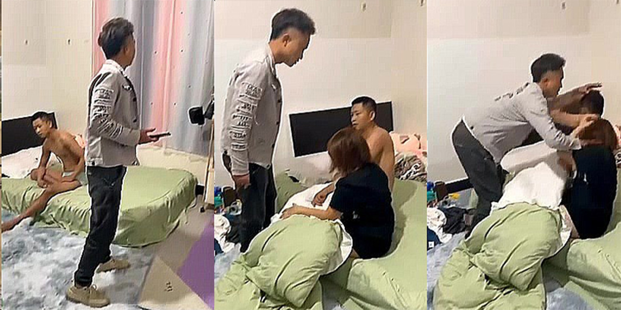 原配现场抓奸 大哥二话不说 见面上来就直接抽大嘴巴伺候