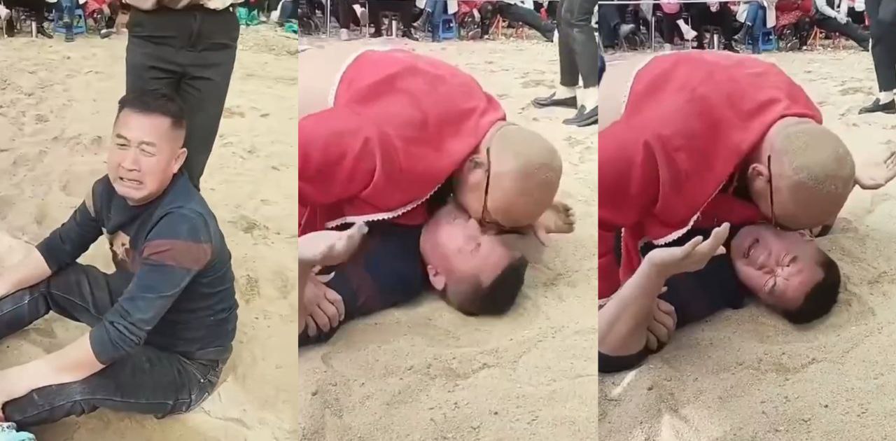 男子被男同当众按倒强吻 被救以后坐地委屈大哭 妈妈呀我不干净了我不活了啊