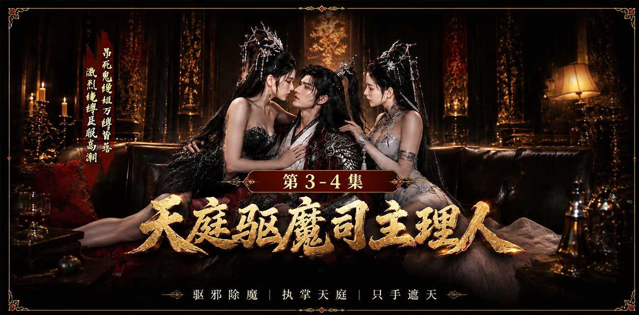 天庭驱魔司主理人 3-4集 钟馗收复美艳黑白无常 用阳具磨姐妹阴部签订契约 AI短剧