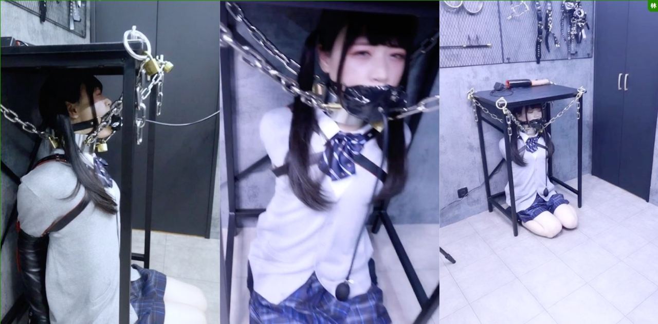 JK小妹被主人拘束到地下室里SM捆绑调教，小妹被玩的疲惫不堪！