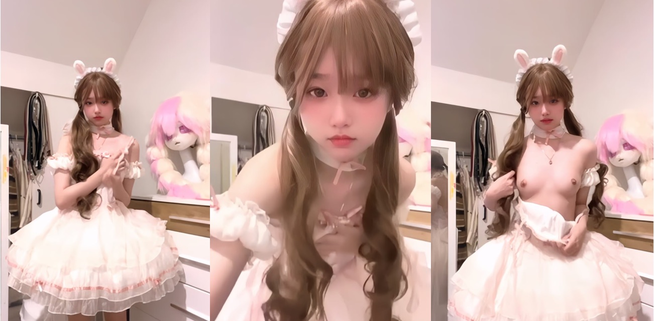 可爱少女 麒麟酱 穿粉色超漂亮公主裙自慰 用水晶棒猛操 还把内裤塞嘴里