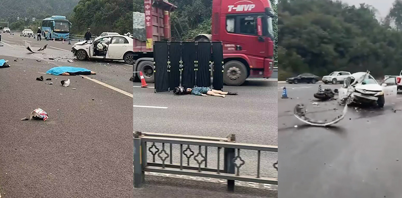 四川乐山惨烈交通事故 机车党飙车与汽车相撞三人死亡 这下全村可以吃席了