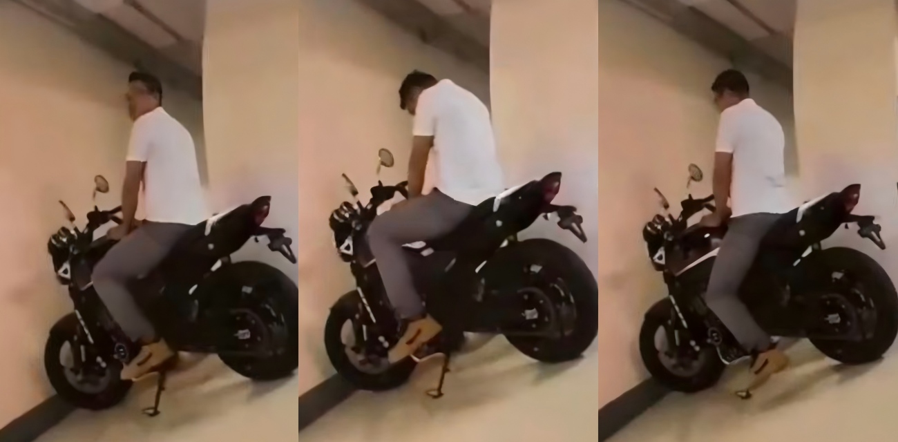 哪位神仙又跑出来操人家摩托车了？这都没洞的吧 这鸡鸡可以日哪啊 车主看监控脸绿了
