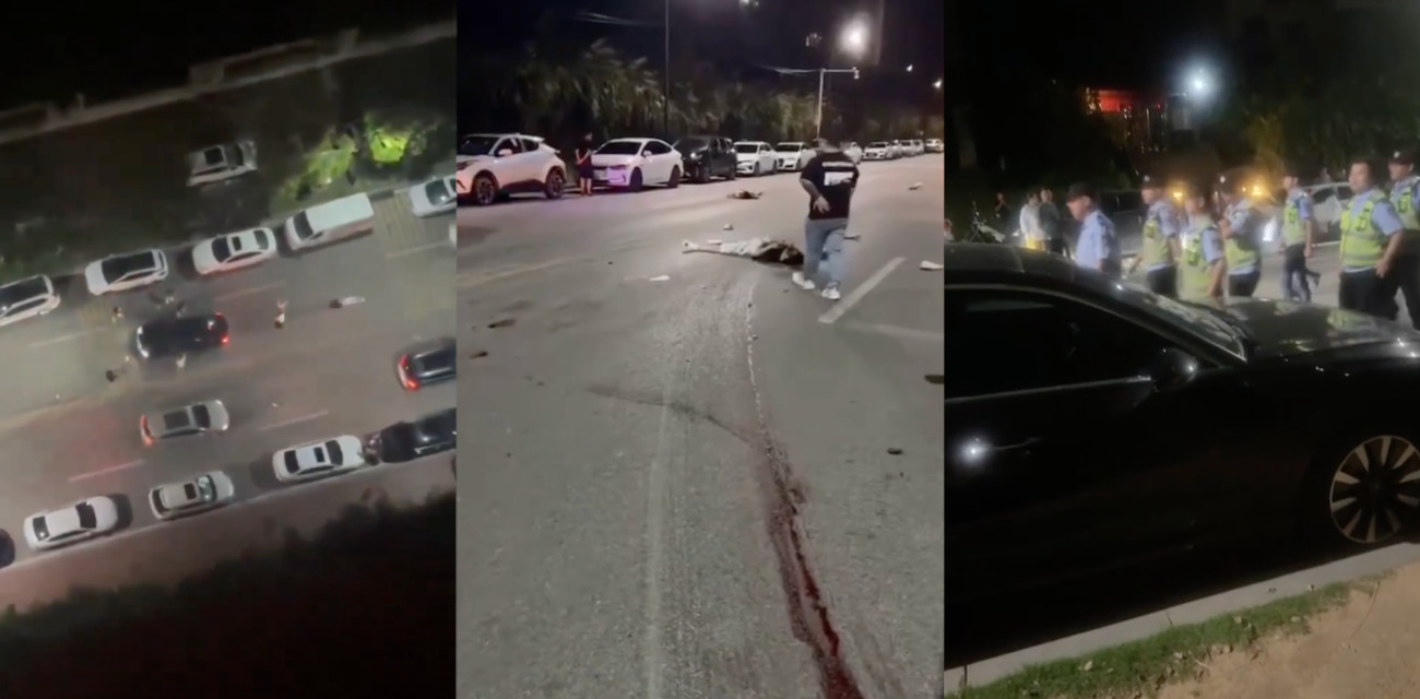 江西景德镇恒大 一辆黑色宝马轿车疑似发生纠纷后 将几人撞倒并反复碾压