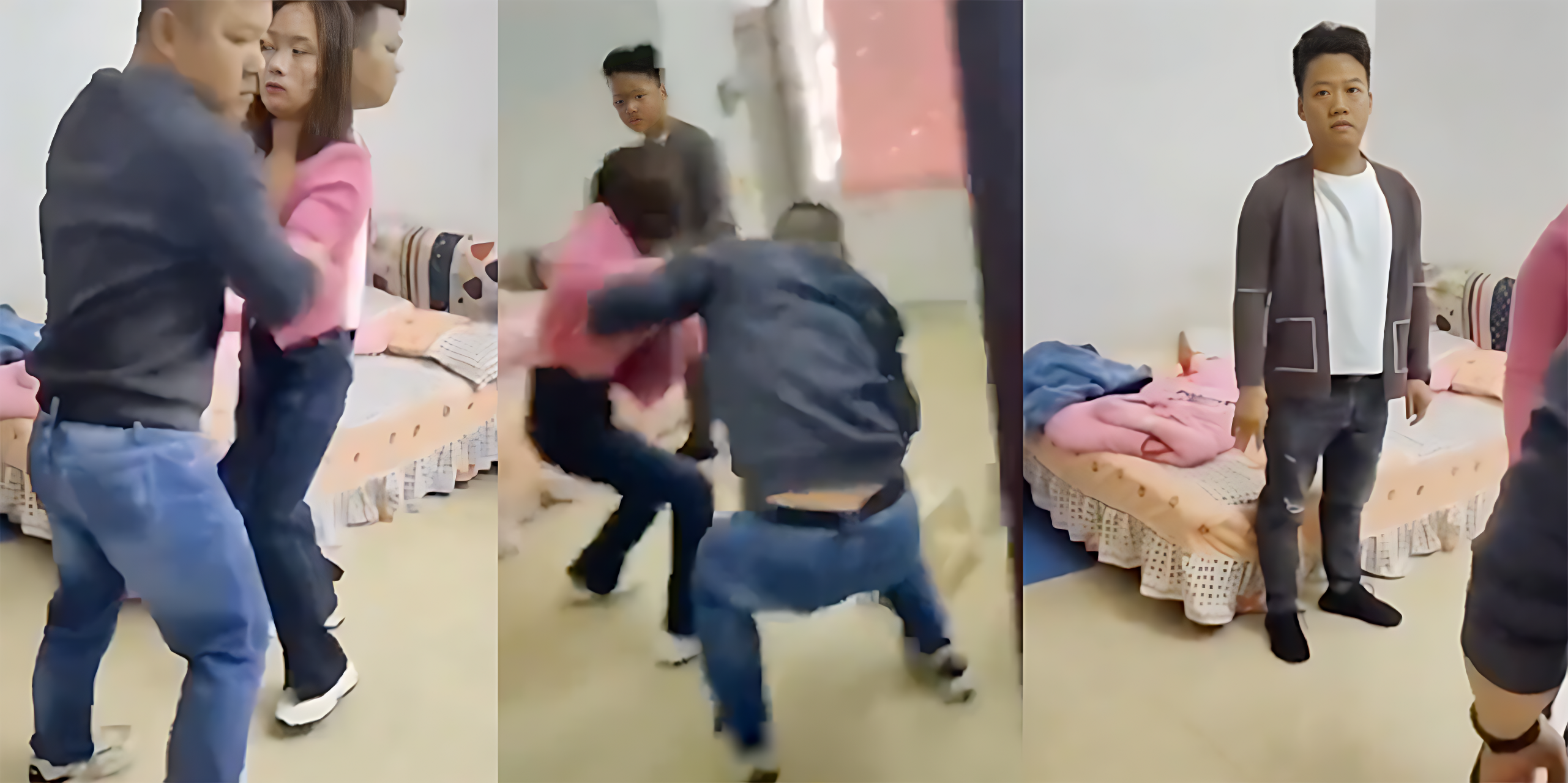 妻子出轨太离谱 直接带小三回家夫妻卧室做爱 被老公抓奸当场怒骂