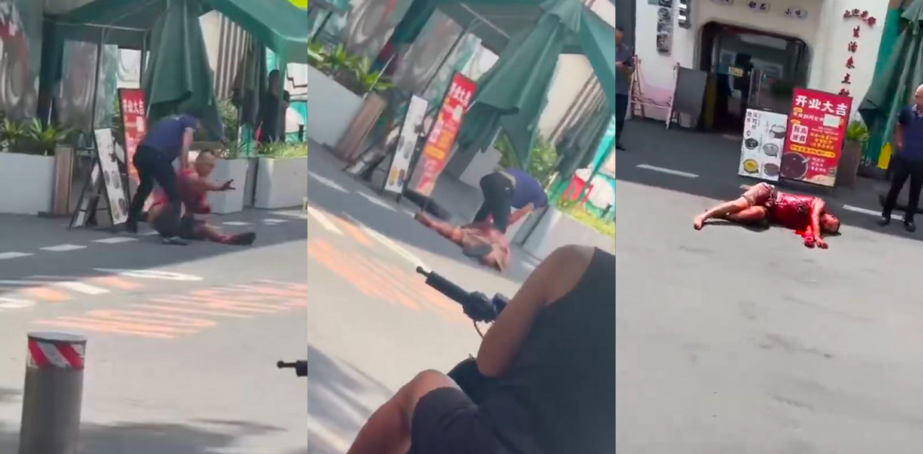 广州海珠区街头突发杀人事件 两摩的司机起冲突 凶手当街杀人如宰猪