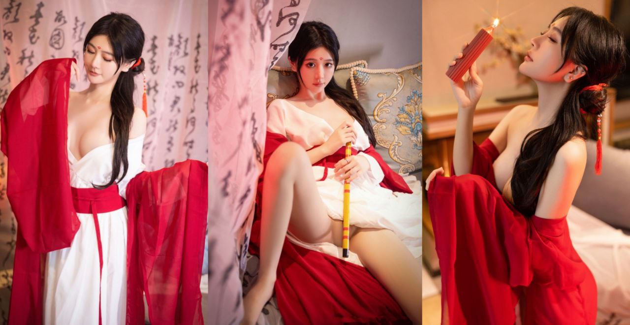高颜值白嫩汉服美女简直太会了 一举一动都非常诱惑 勾人心弦！