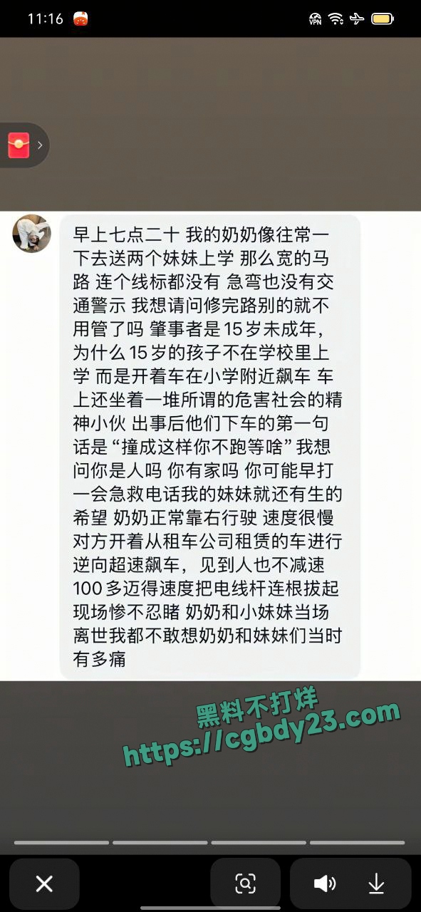 奶奶送两个妹妹上学被车撞死2