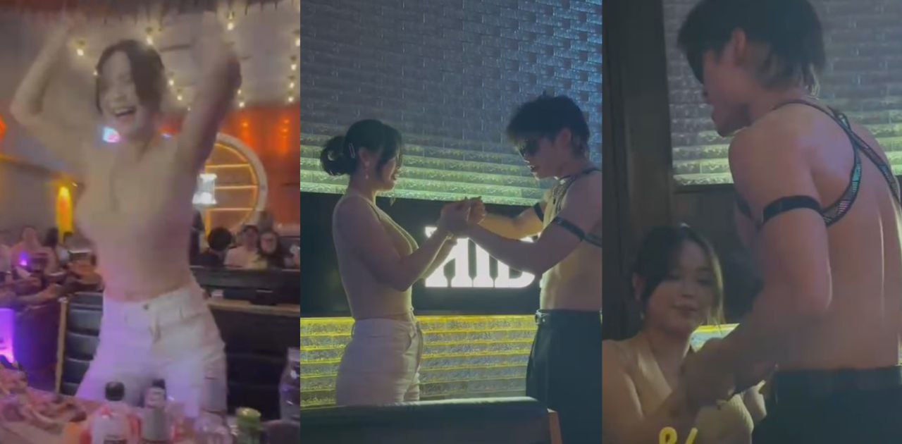 小仙女夜店点男模当众发骚 还表示赚钱就为了这一口 发到网上教唆其他女人试试