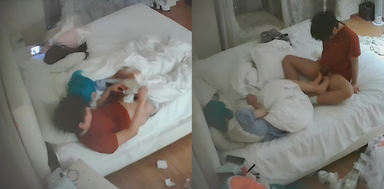 乐橙酒店隐藏摄像头拍到2女1男开房