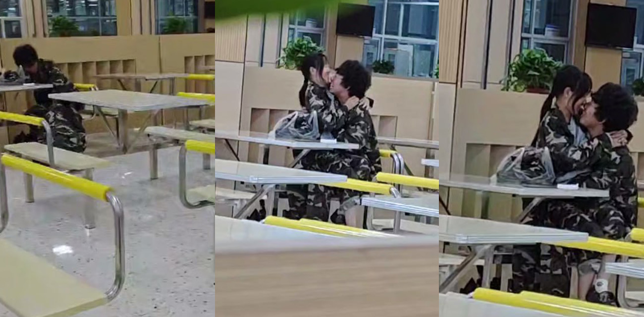 潍坊理工大学新生军训 在食堂口交被老学长挂到表白墙 现在的小年轻还是会玩啊