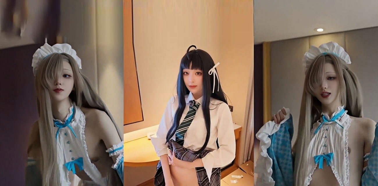 TS伪娘怡华小女仆装被猛干屁眼 无辜眼神伸手求抱求亲亲 看的直男都受不了