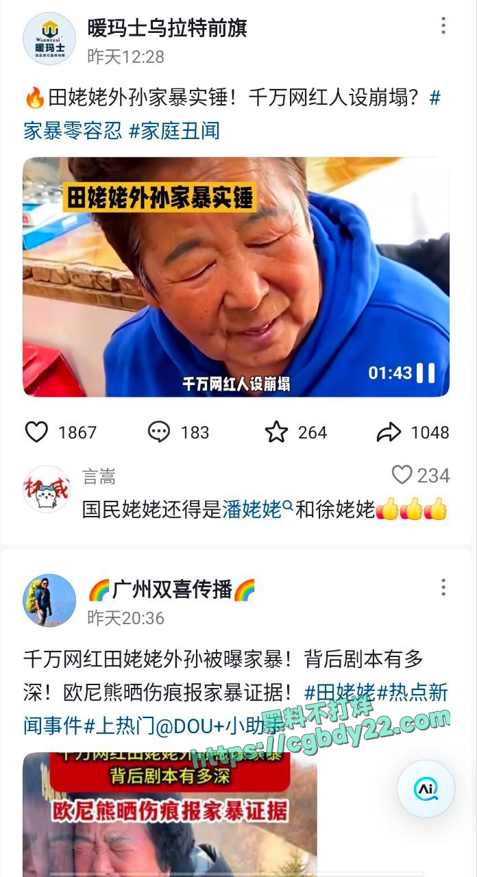 田姥姥孙子家暴事件1