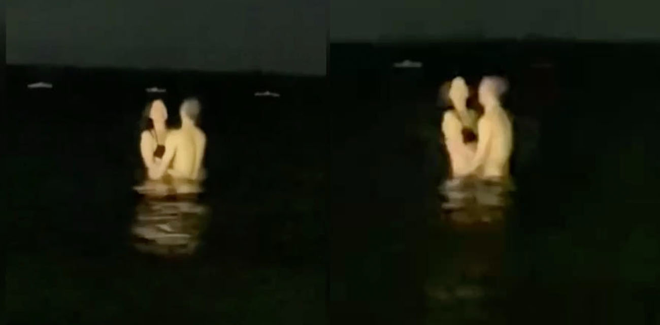 某地海边惊现小情侣水中做爱 春色一幕毫不避讳 寻刺激开房钱都省了