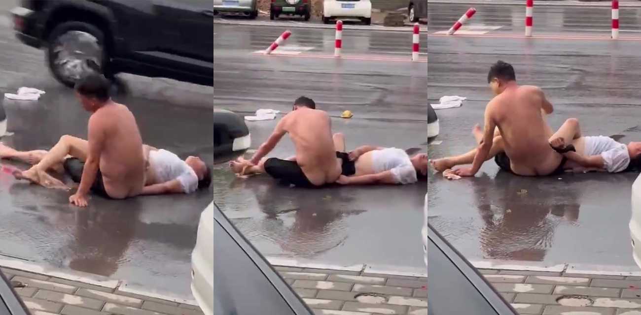 两口子吵架竟当街脱起了衣服 围观路人一起吃瓜 这互动真有意思