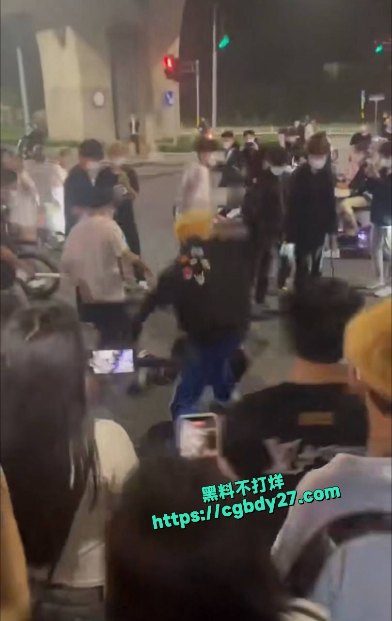 山东一群黄毛精神小伙打架砸车6