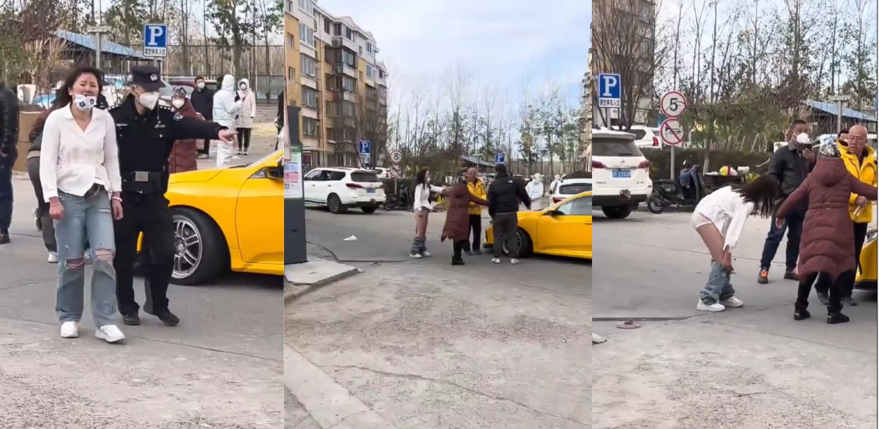 北京一女子发疯 当街脱裤见谁弄谁 情况不明