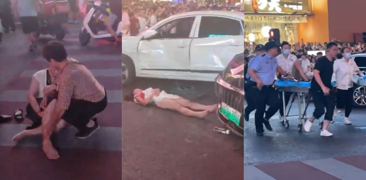 长沙五一广场出大事了!网约车司机故意闯红灯撞人致8伤!车直接往人堆里开 伤者正在全力救治中