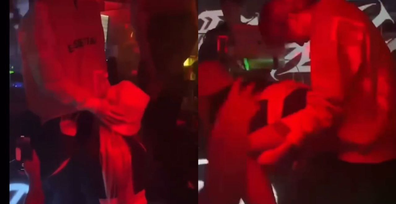 湖南长沙knight酒吧淫乱现场 公子哥全场消费最高砸钱操DJ 压在台上疯狂抽插
