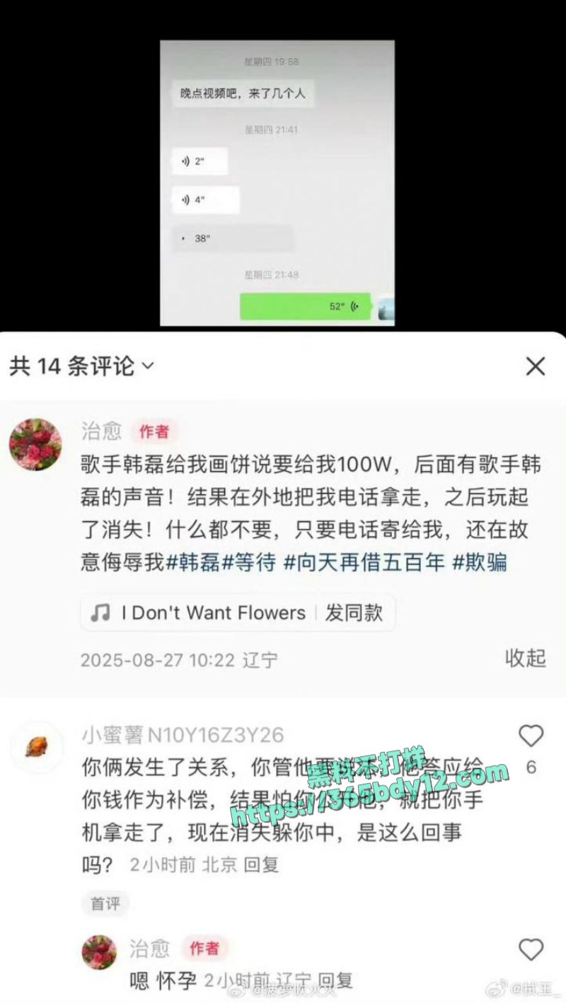 韩磊出轨至女网友怀孕3