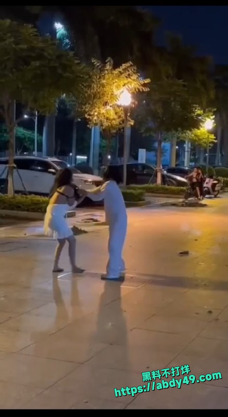 高颜值反差女 东莞街头抓奸打架7