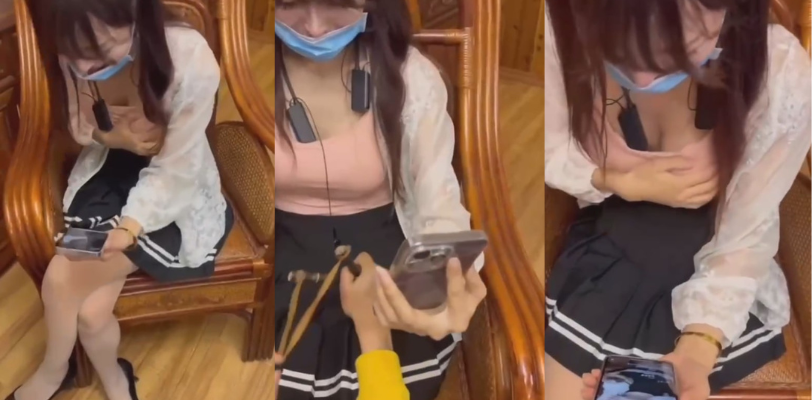女主播PK输了遭下线惩罚弹弓打奶子 隔着屏幕都觉得疼 现在的主播城会玩儿