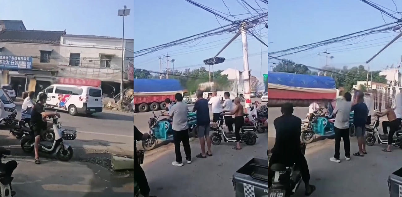山东成武汶上集镇羊杂汤店惨遭货车撞击 疑似疲劳驾驶 现场画面极其惨烈