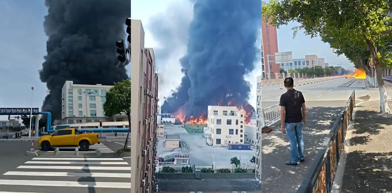 福建福清一厂房发生严重火灾 或是汹涌连累多家厂区 现场惊险视频流出