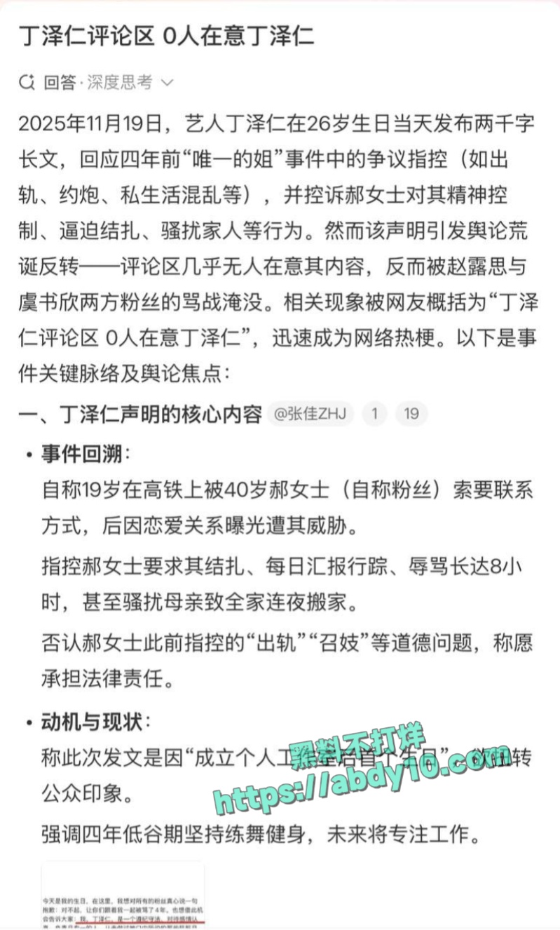 娱乐圈丁泽仁发为了翻红反咬富婆事业粉 5