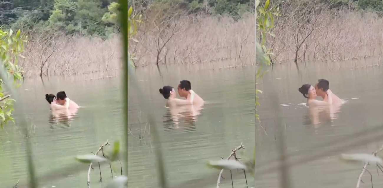 温泉湖成大爷大妈偷情圣地 水中激情羞耻又享受 缠绵嗨到爆