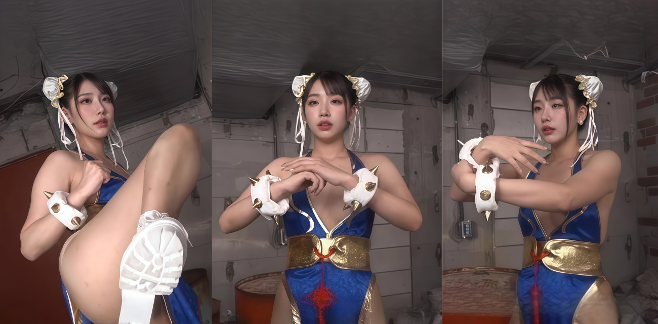 AI换脸 春丽黑丝造型登场 长腿拳王手套多人内射 沦为精液小便池