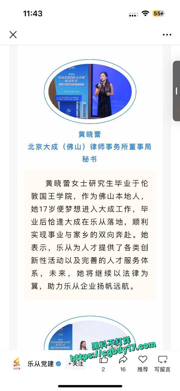 大成佛山律师事务所 #黄晓蕾  给领导当情人5