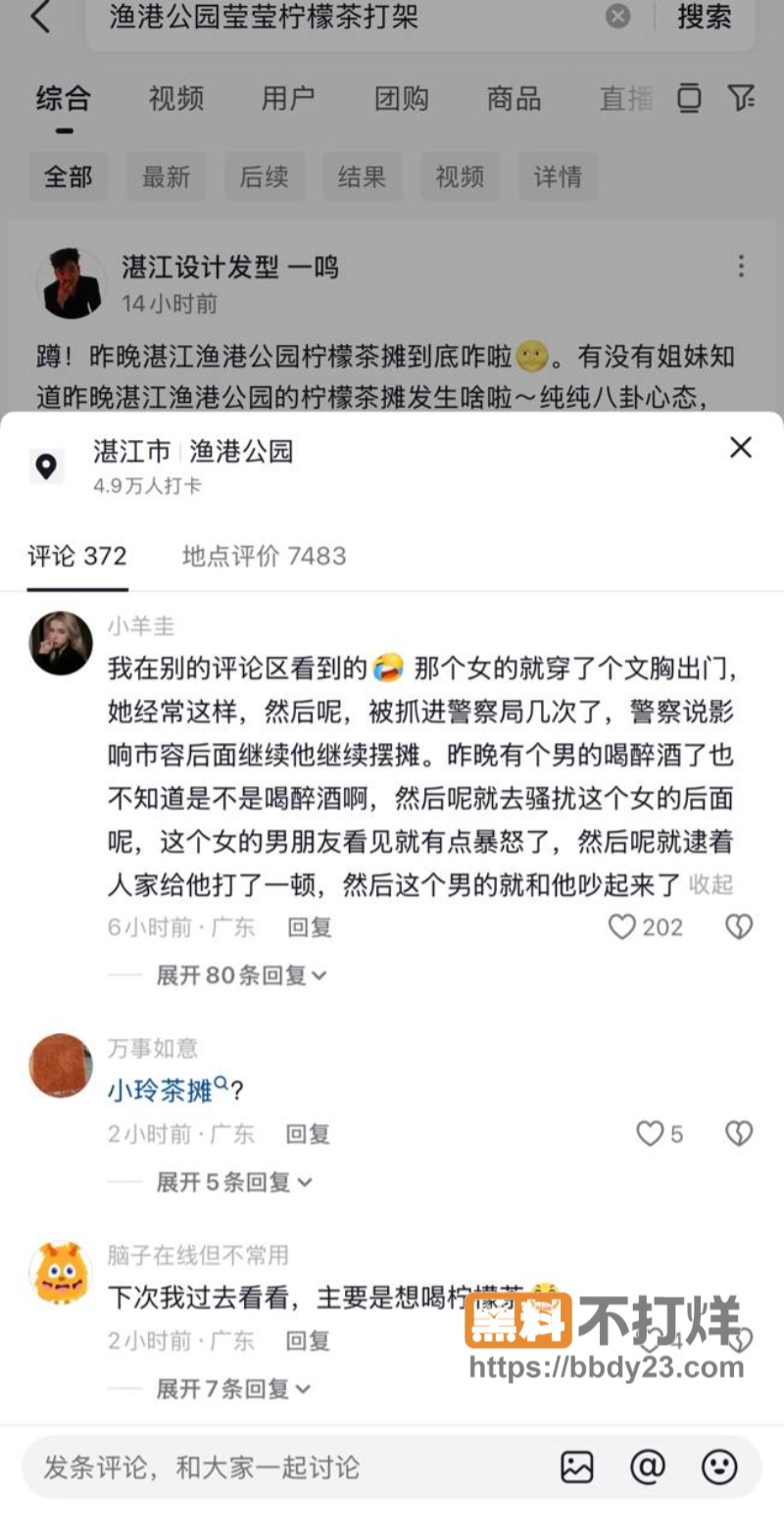 渔港公园莹莹茶档打架3