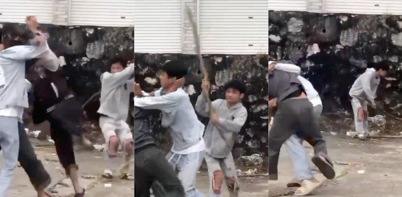 广东潮州高一学生再现霸凌，打架群殴样样不少！视频男子已被打倒在地浑身抽搐！