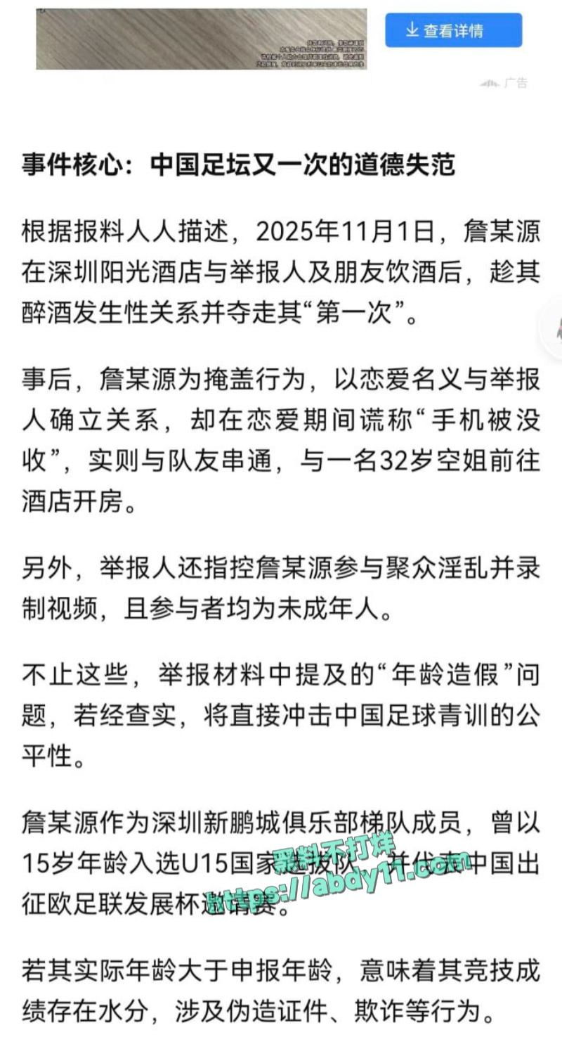 U14国少前锋詹景源出轨空姐 1