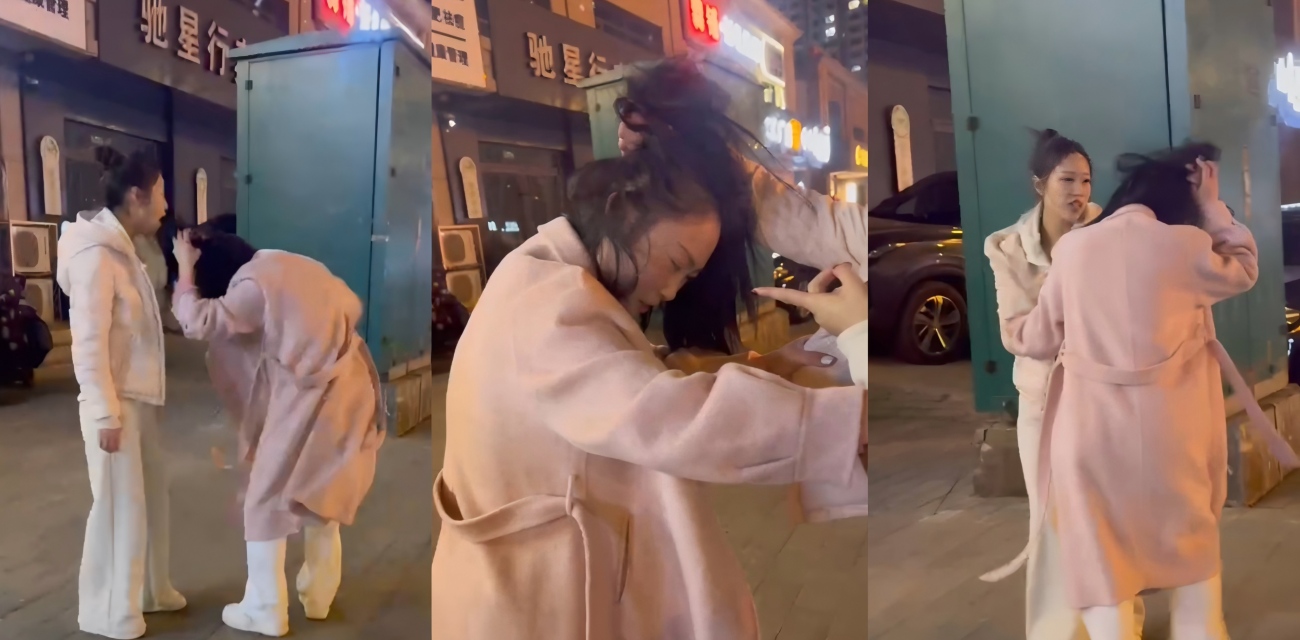 河南焦作街头抓小三现场 原配薅头发狂扇耳光怒怼 臭不要脸就不承认