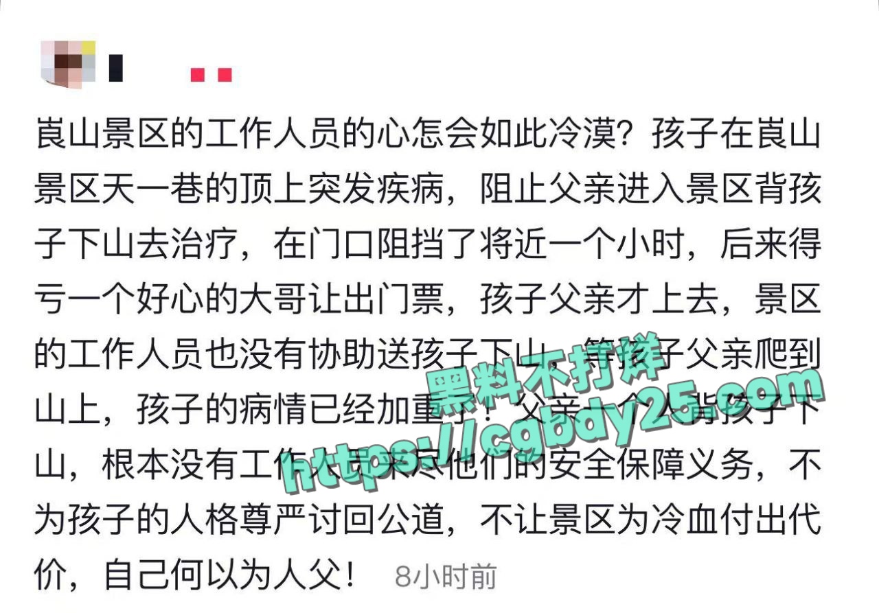湖南邵阳崀山景区父亲欲上山救援孩子被阻拦2