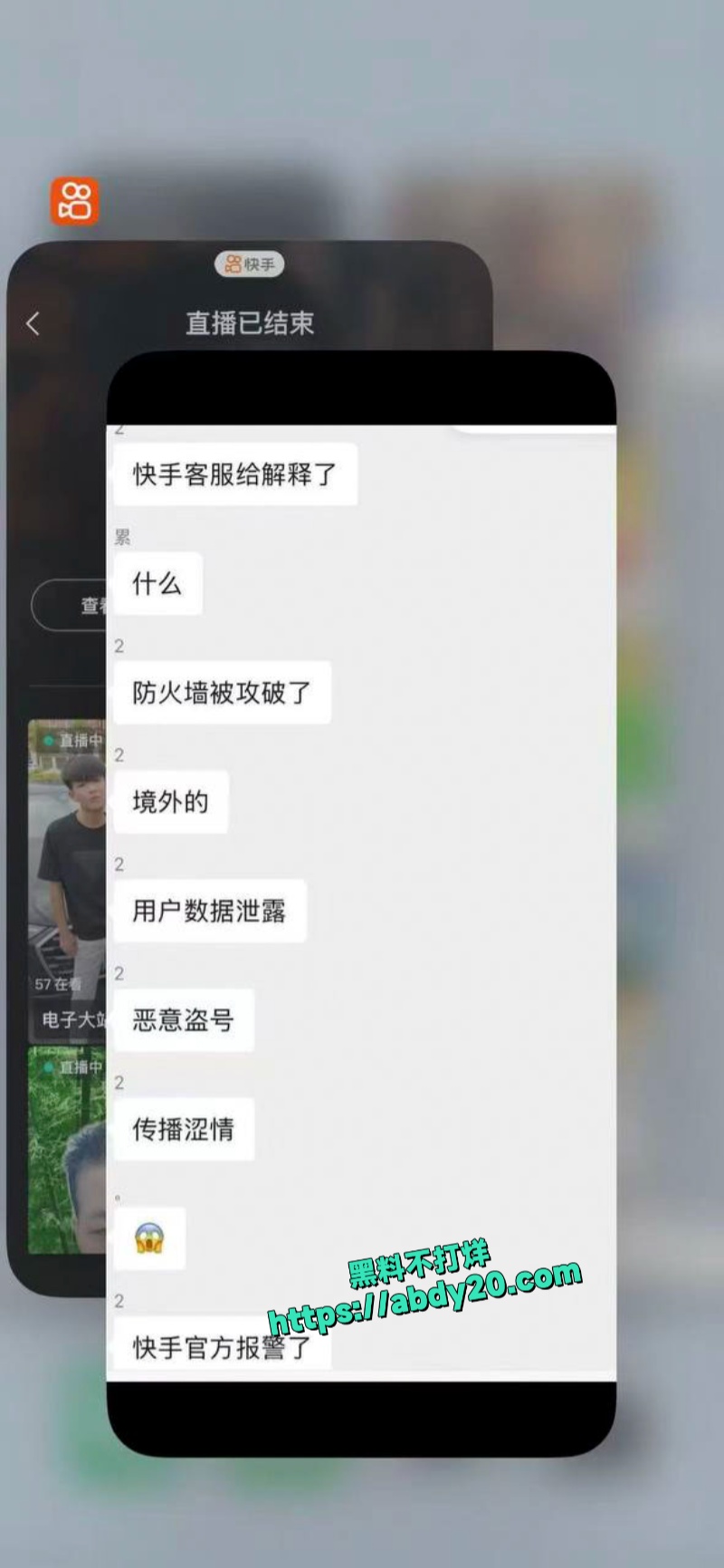 快手黄色直播事件 3