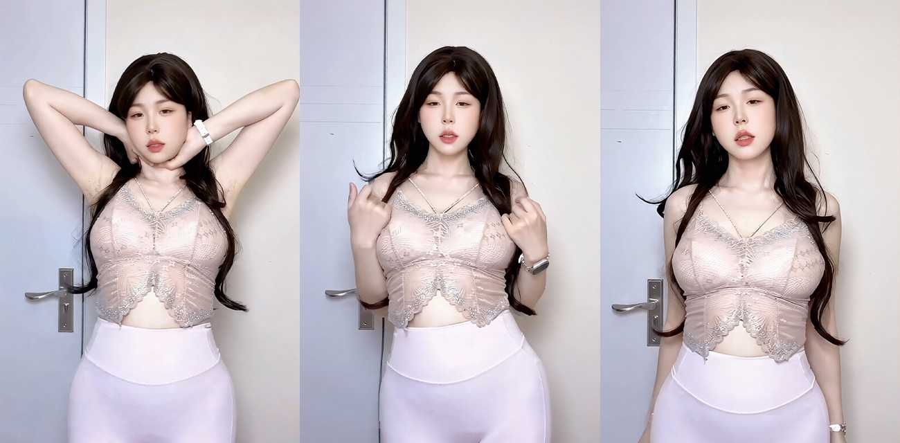 抖音高颜值巨乳网红锅包又 私密定制视频泄露 紧身低胸巨乳特写