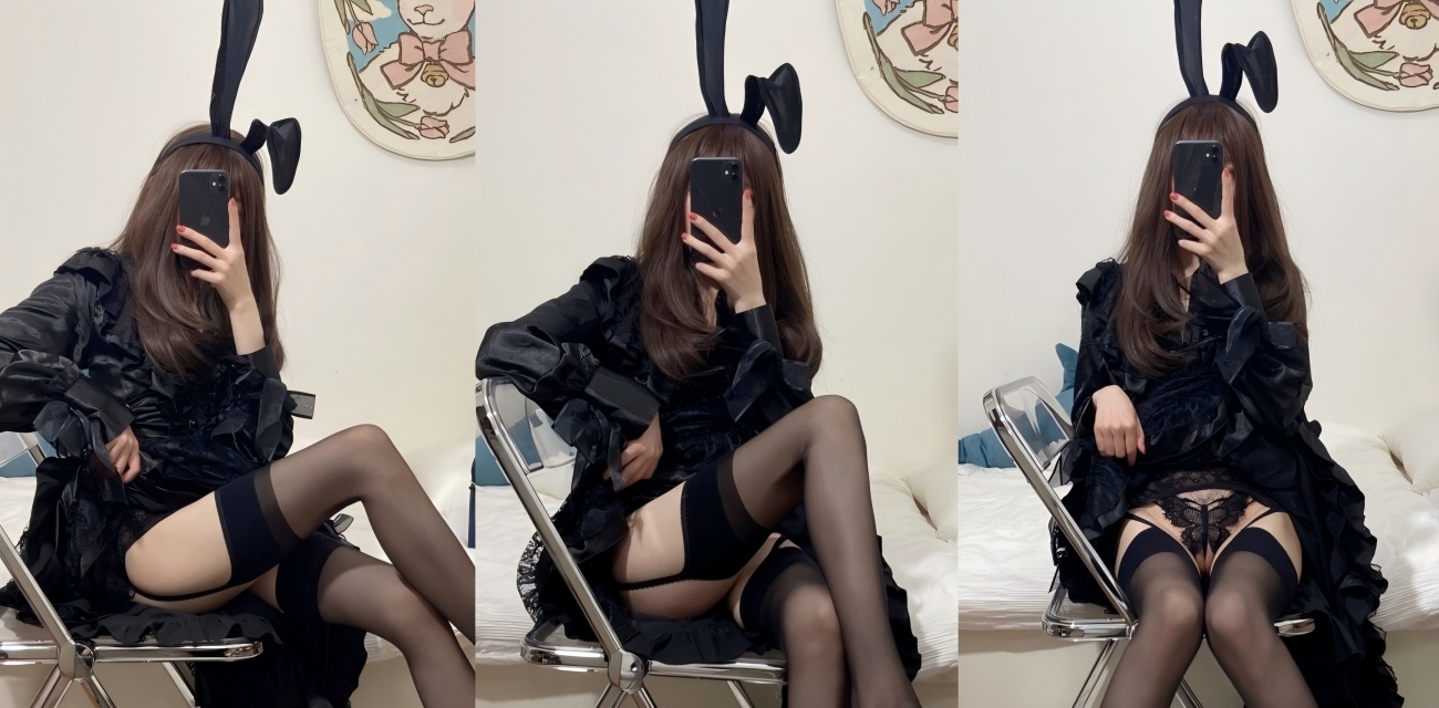 推特仙仙桃黑丝兔耳朵放大招 珍珠链内裤足交潮吹 足控福利爽歪歪