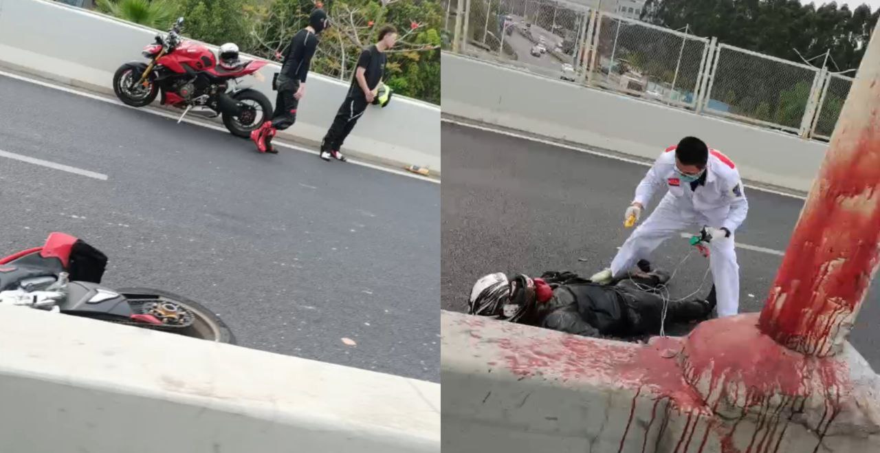 厦门同安大道 杜卡迪车队 超速机车党当场爆浆 全村吃席现场