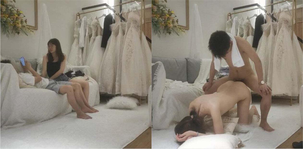 探花大神毛巾哥沈某重出江湖？婚纱店内爆操休学大学生！眼睛妹哭着直求饶！